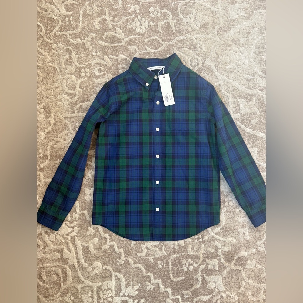 Boys Plaid Button Down Janie and Jack Size 7